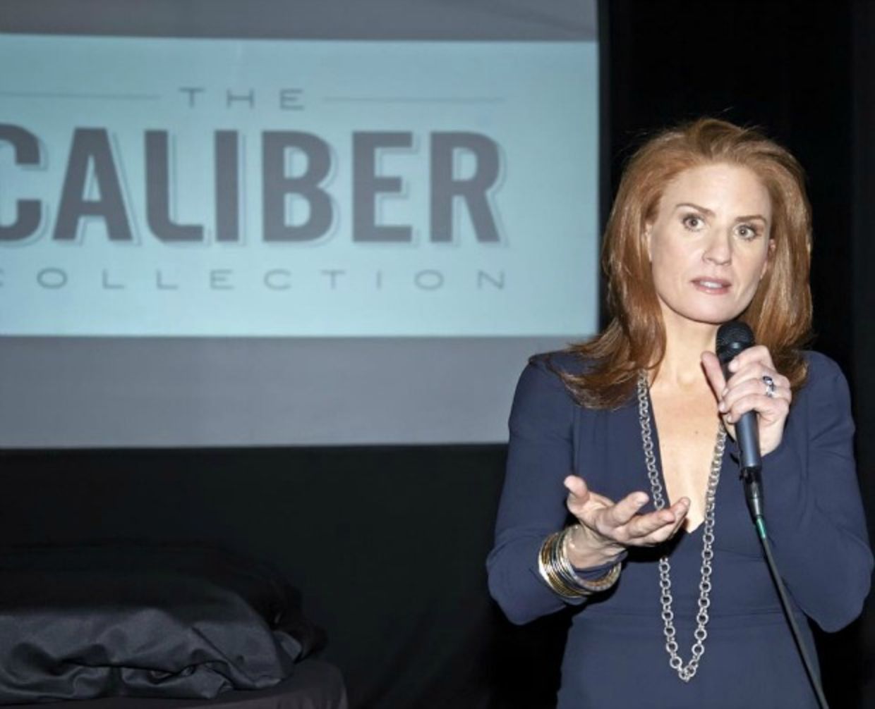 Jessica Mindich speaks at event for The Caliber Collection