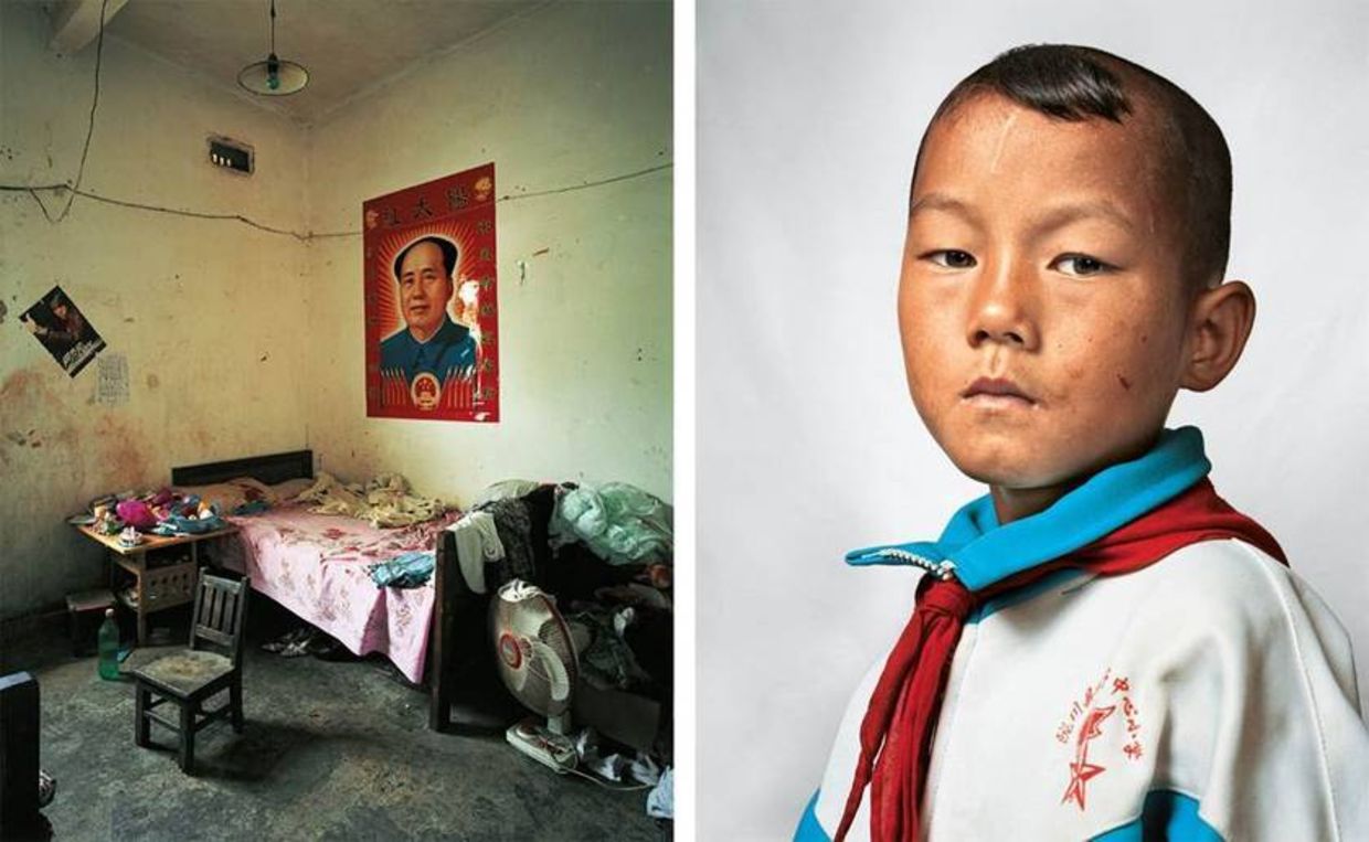 Dong shares a room with his parents, sister and grandfather in the province of Yunnan in southwest China. (James Mollison)