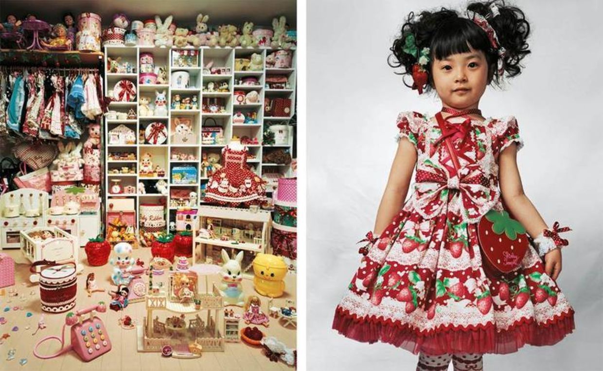 Kaya's bedroom looks like every little girl’s dream. All of her 30 dresses were made by her mom. (James Mollison)