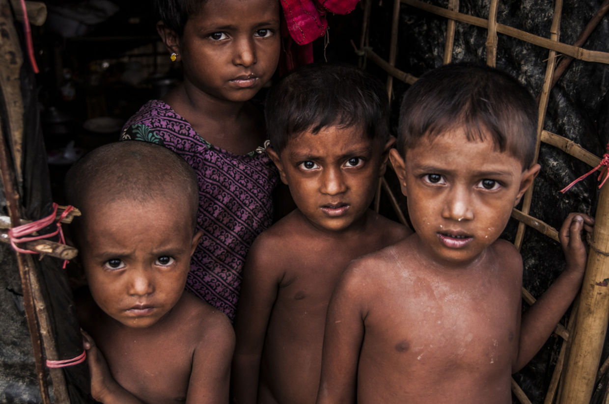 Rohingya refugees at Bangladesh Camp