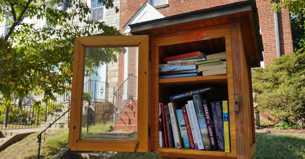 A typical Little Free Library.