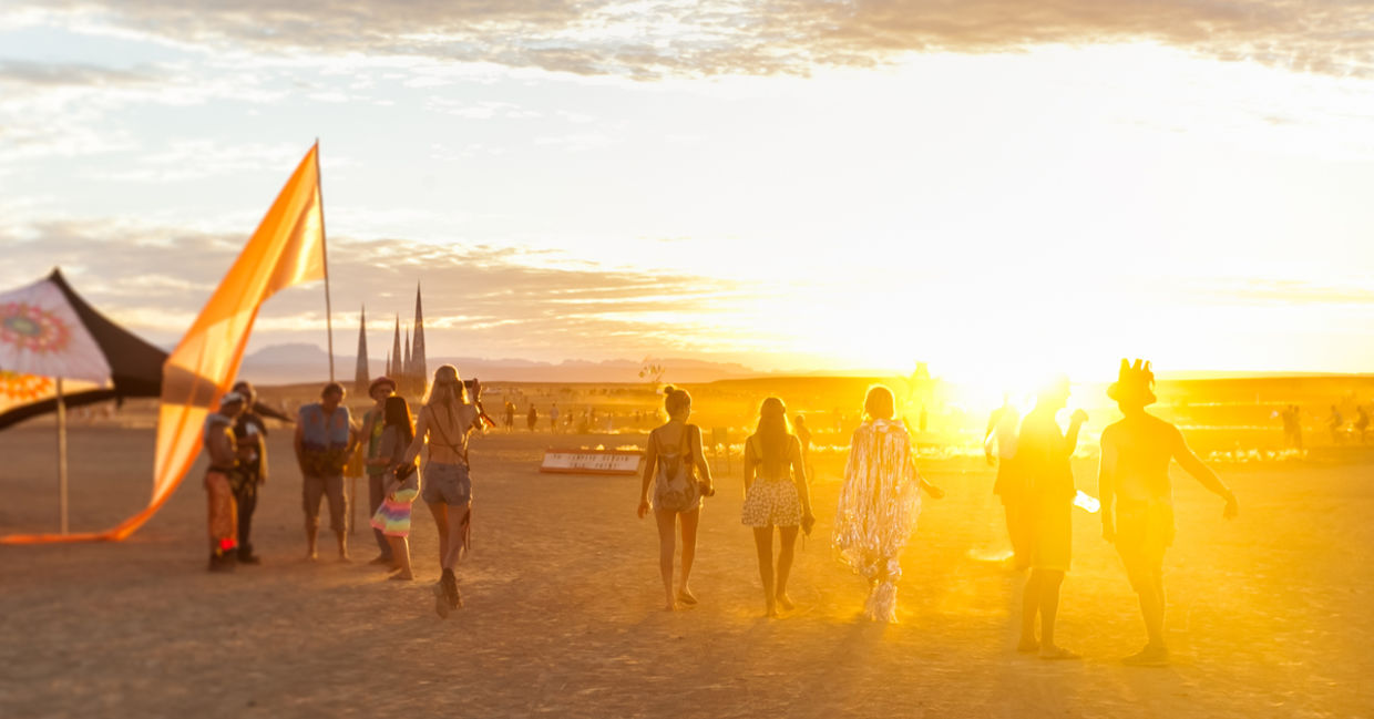 Burning Man focuses on self expression, experimentation, community, art, and self love. (Shutterstock)