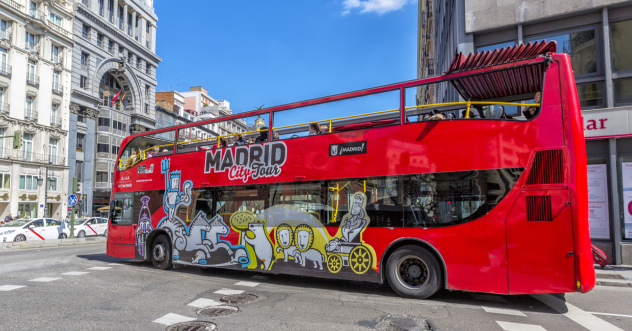 A city tour bus in Madrid.