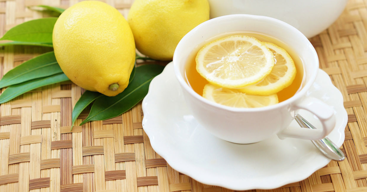 Healthy lemon water tea.