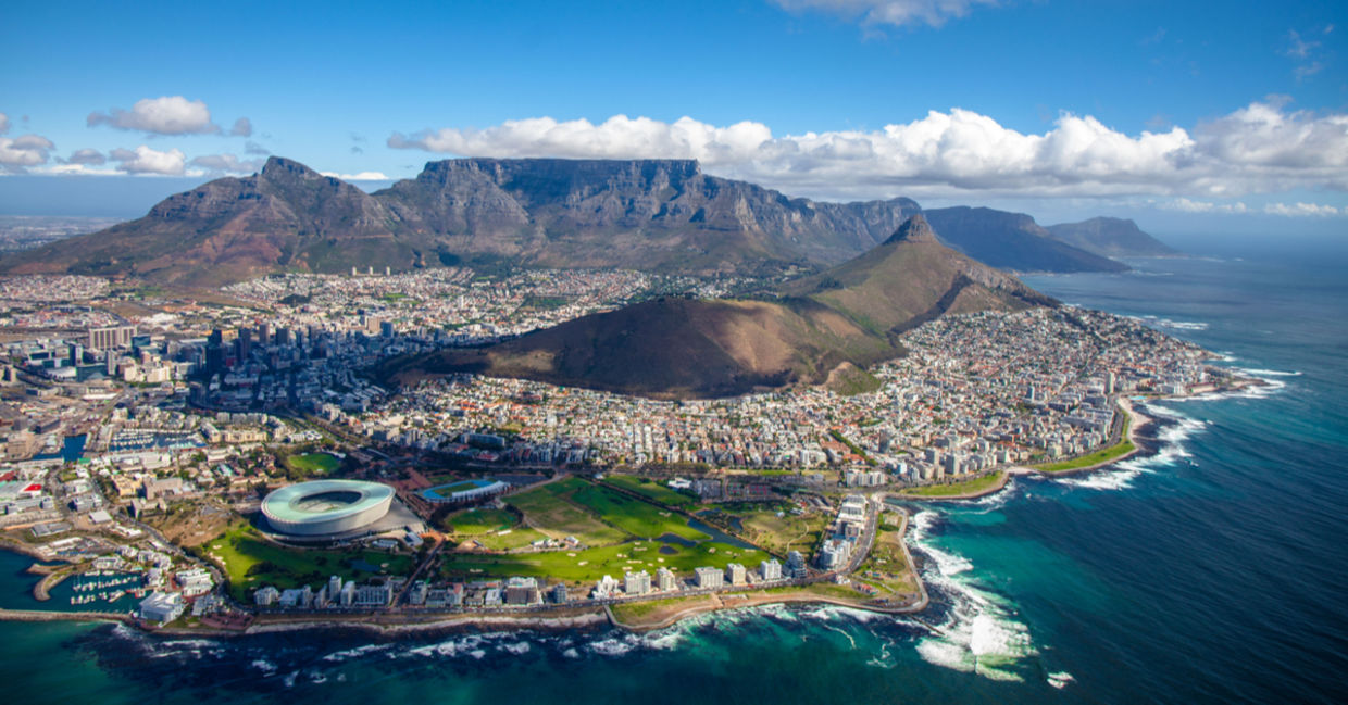 aerial view of Cape Town