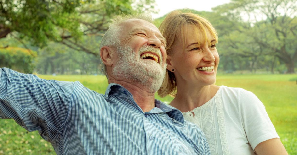 Senior couple having fun together