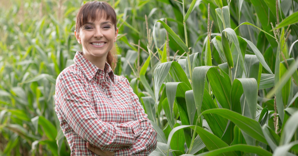 Young woman farming