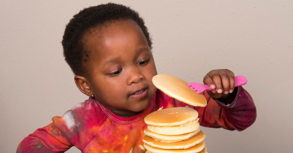 This boy loves these healthy coconut flour pancakes.