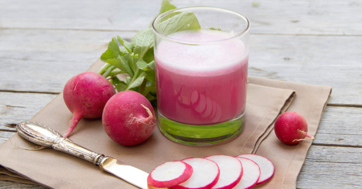 Radish juice helps support a healthy gut.