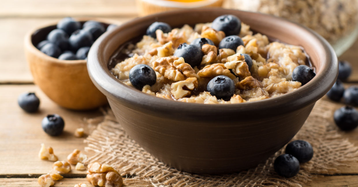 Blueberry porridge is heart healthy.