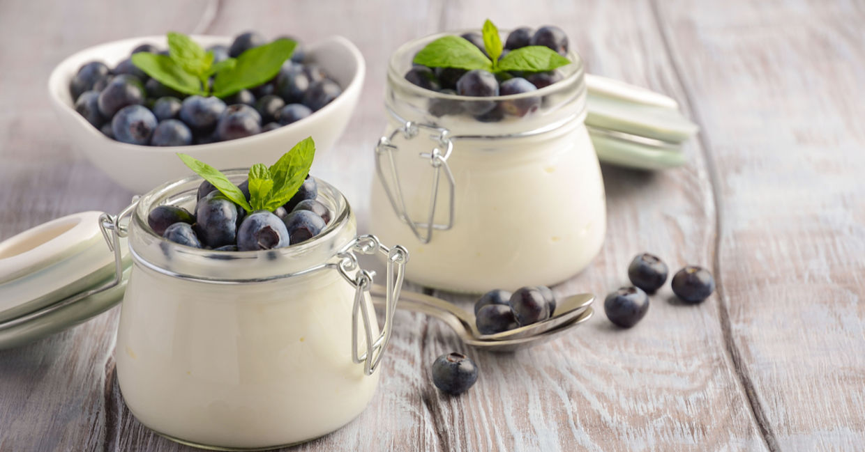 Yogurt and blueberries are full of health benefits.