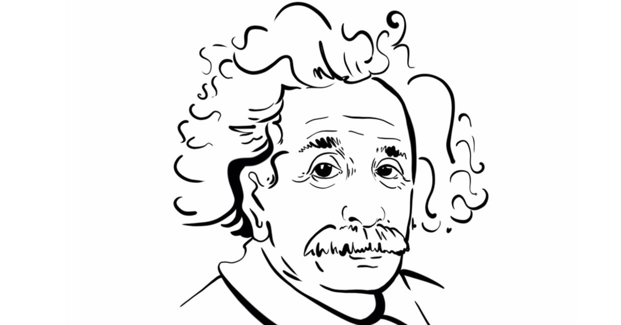 a sketch of Albert Einstein.