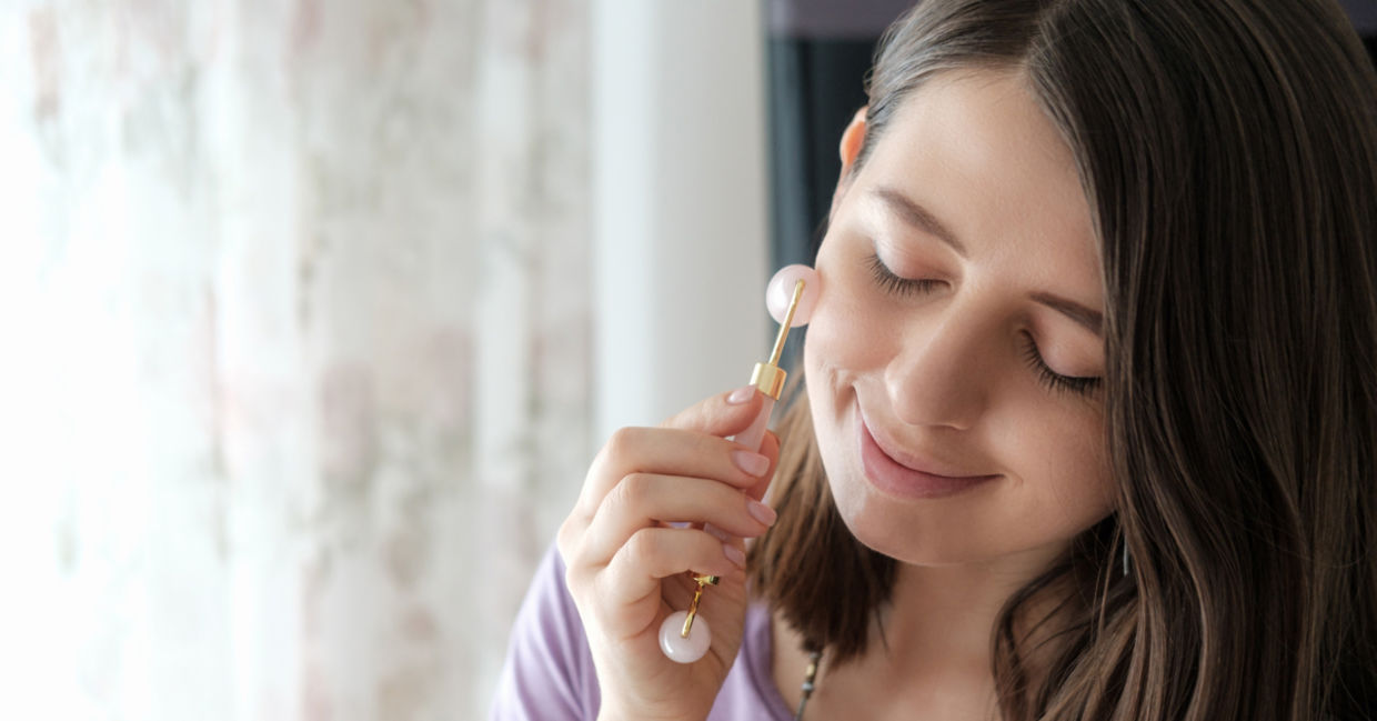 Use a crystal roller during you face massage.