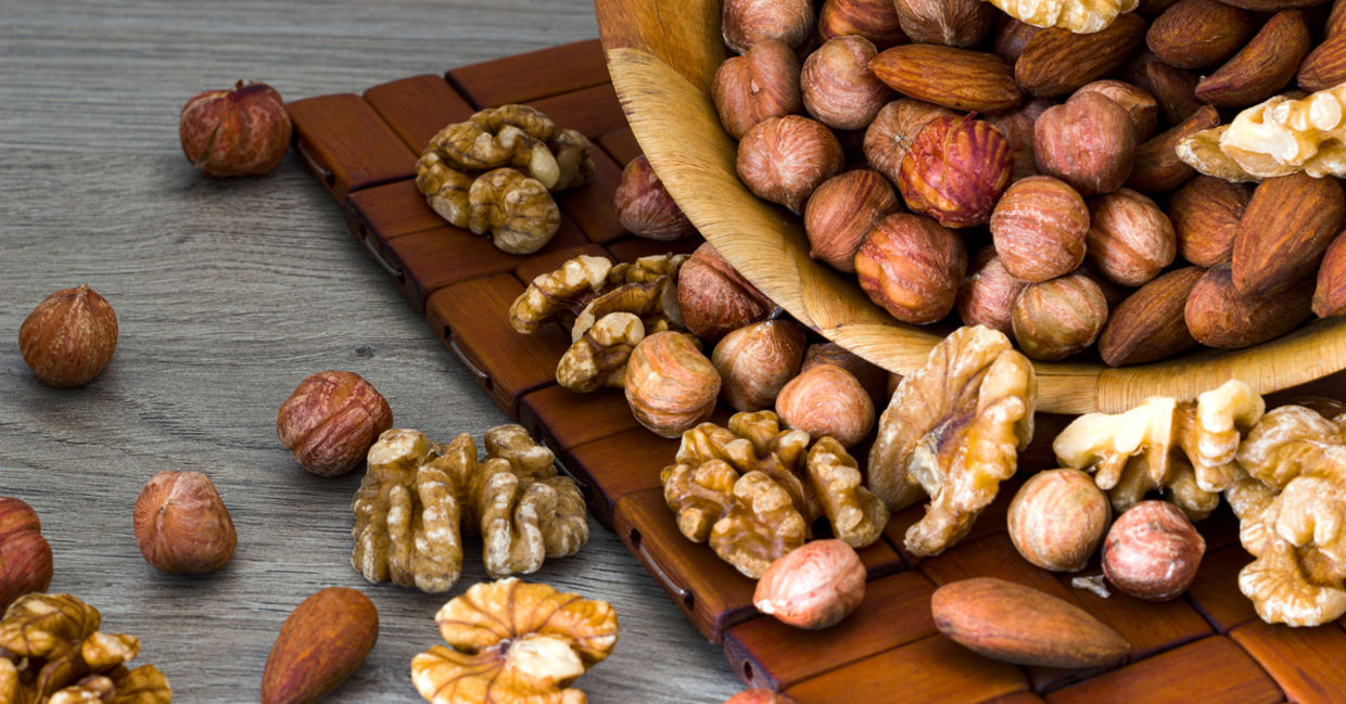 Nuts are high in protein.