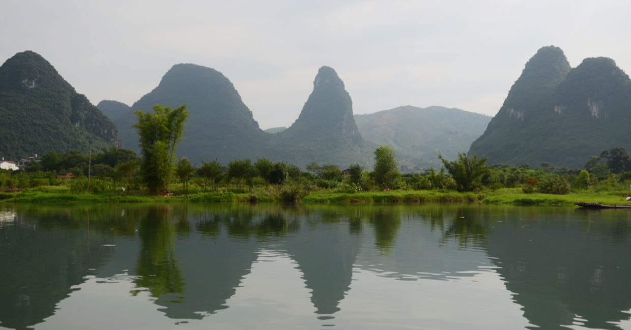 View from Li River in Guilin, Guilin and Lijiang River National Park