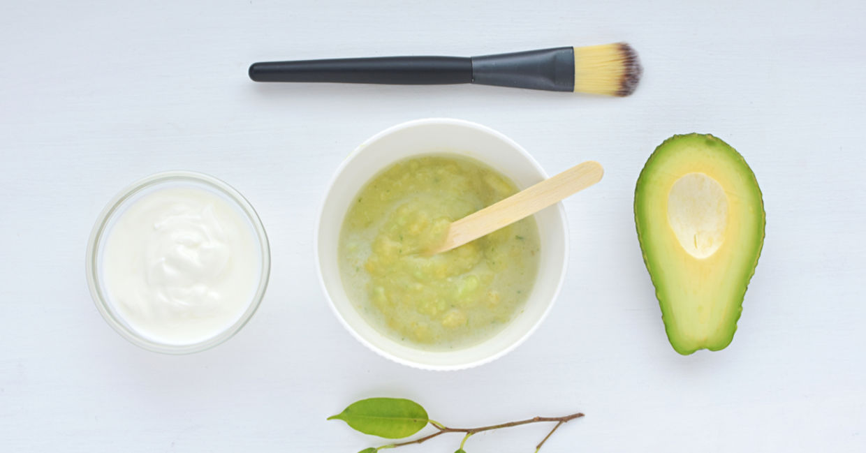 Everything you need for an Avocado facial mask.