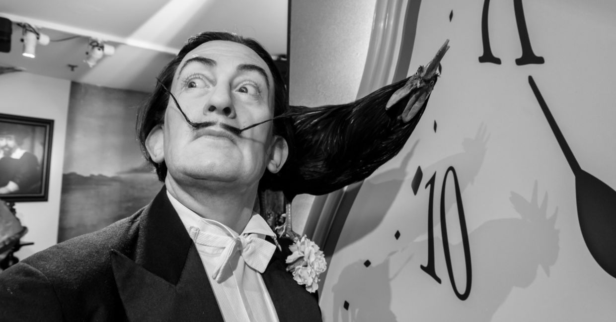 A wax figure of Salvador Dalí.