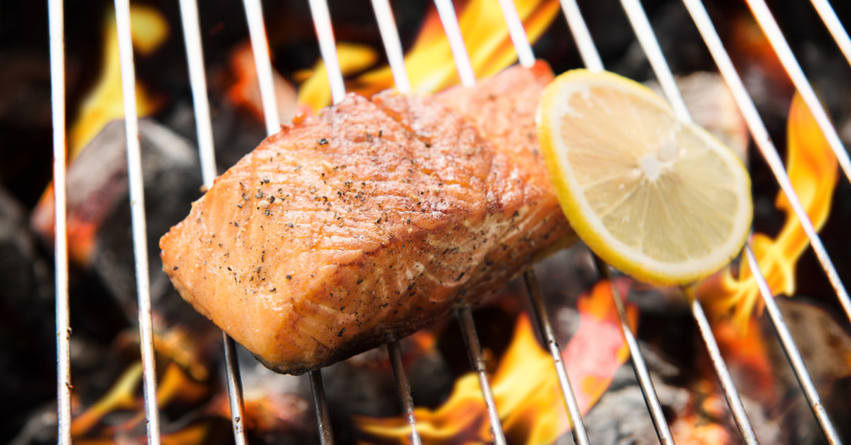 Grilled salmon is a healthy summer dish.