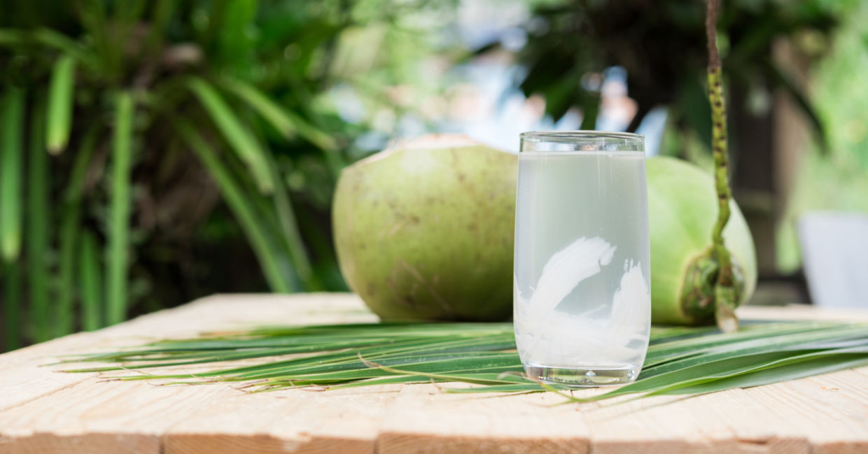 Tropical coconut water is hydrading.