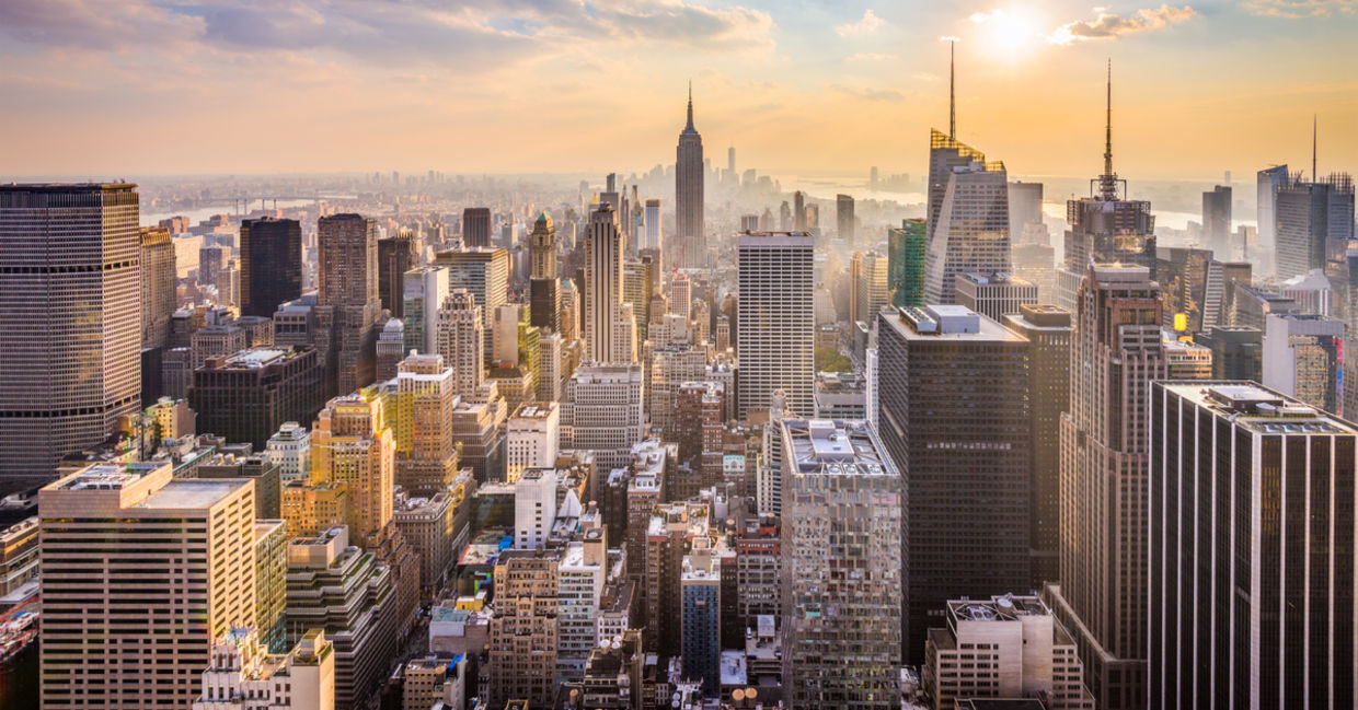 New York city skyline.