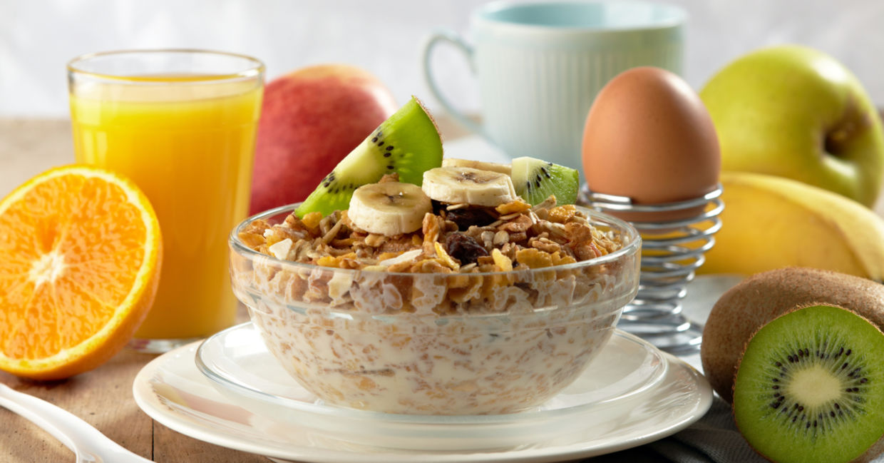 Start the day with a healthy breakfast.