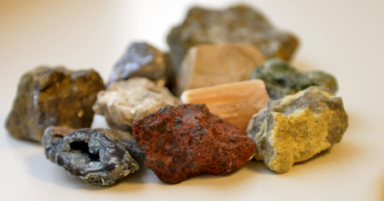 Rock minerals from mines.