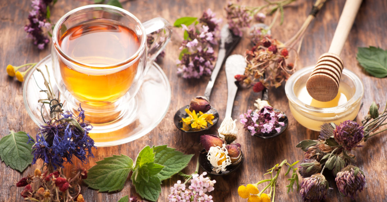 Different herbal teas can be used for wellbeing.