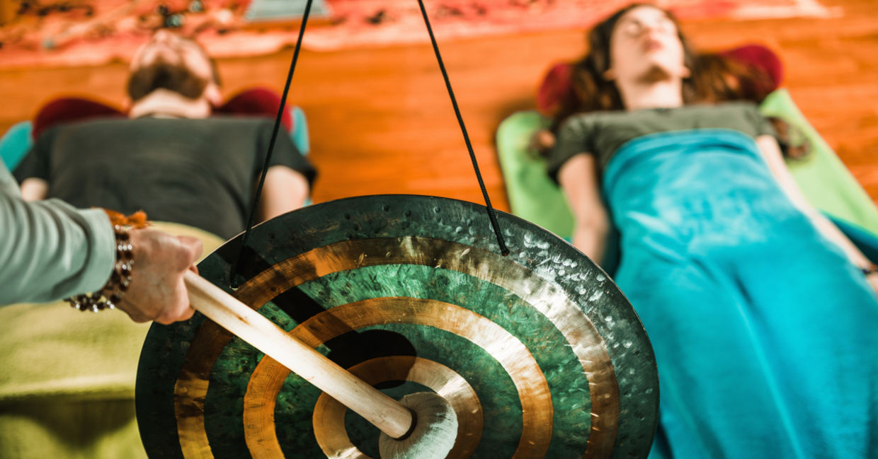 Gongs are used in sound meditation.