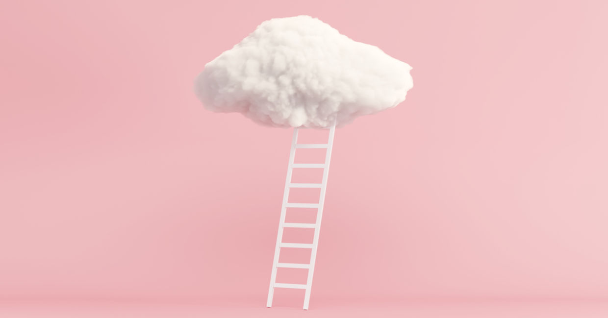 Stair With Cloud Floating to show improved creativity and productivity