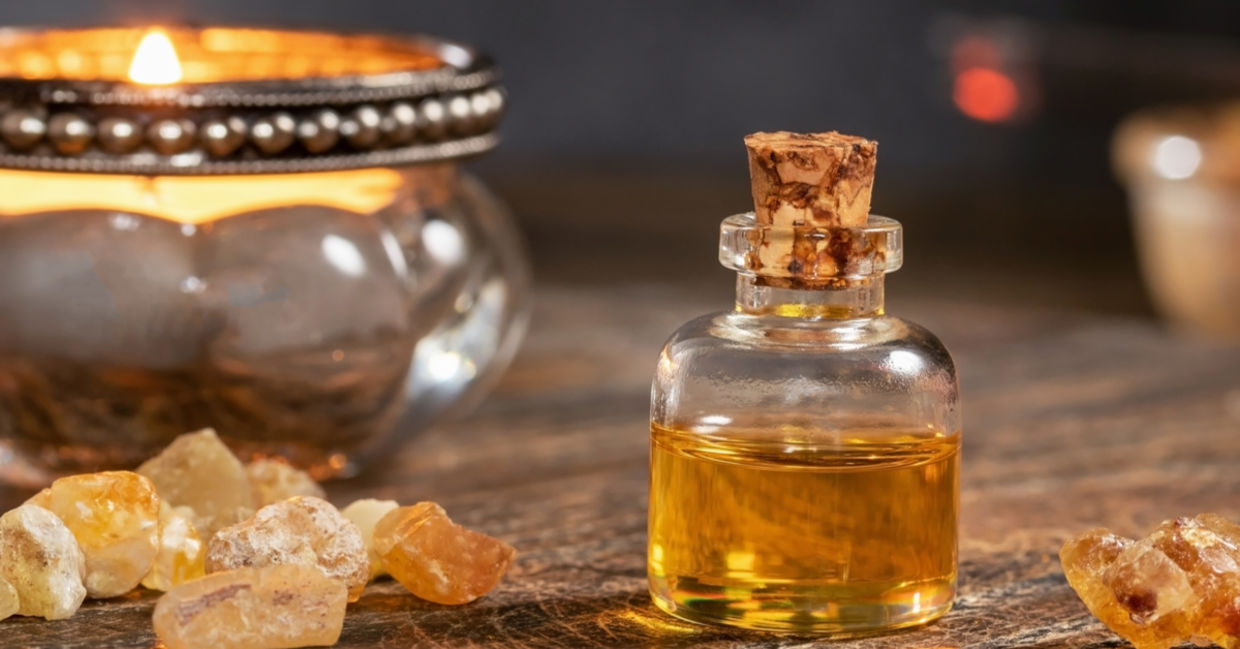 Frankincense essential oil and resin.