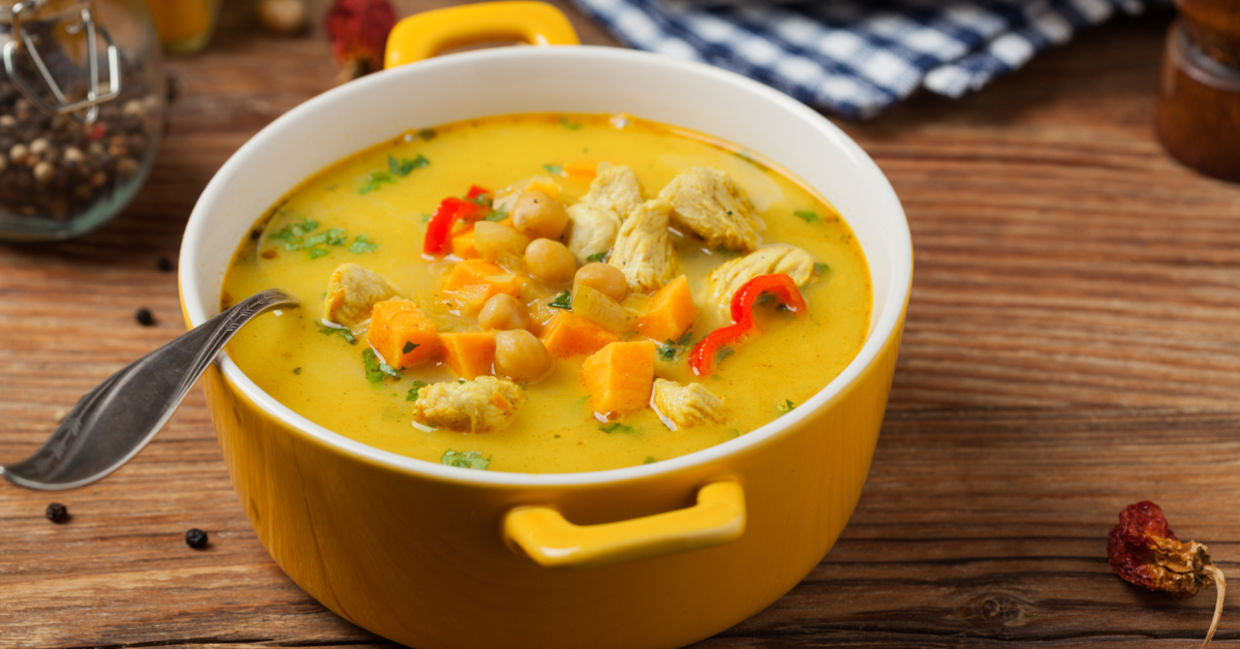 Warm up with soup made from Thanksgiving leftovers.