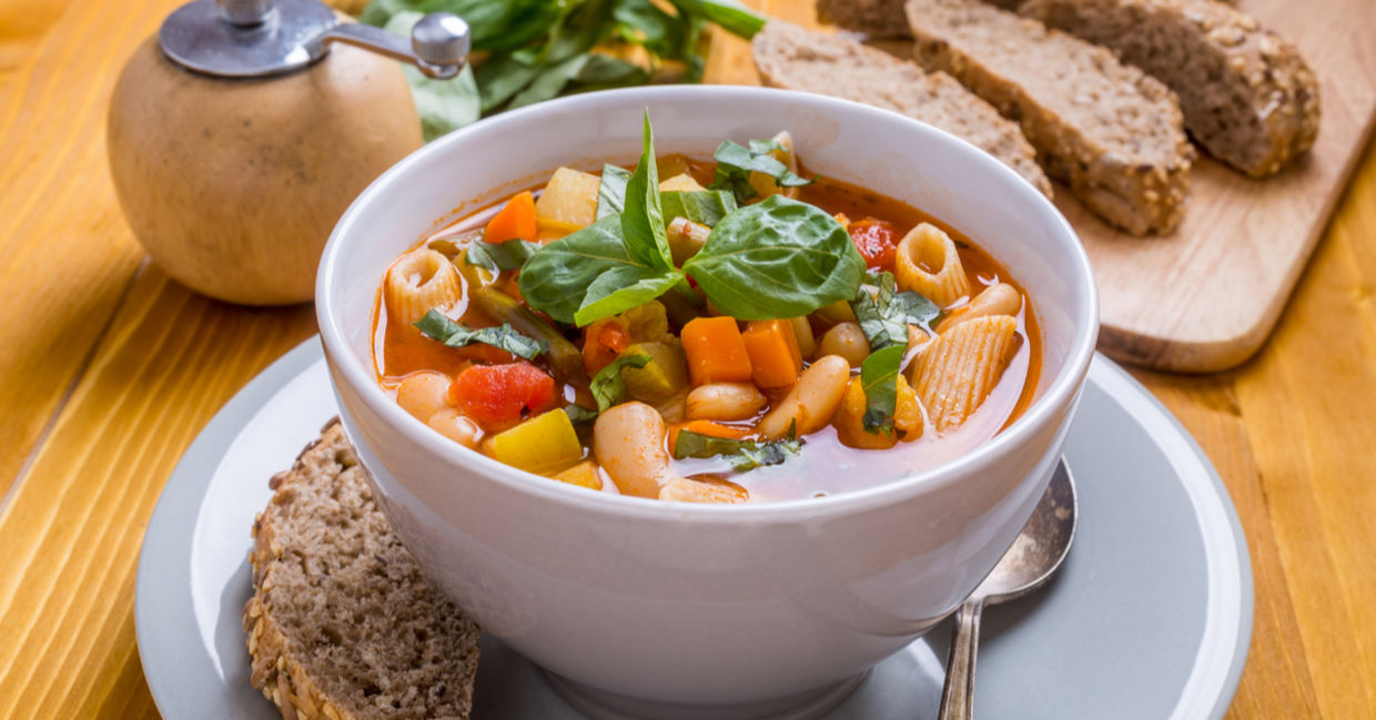 Warm up with hearty Minestrone Soup for dinner.