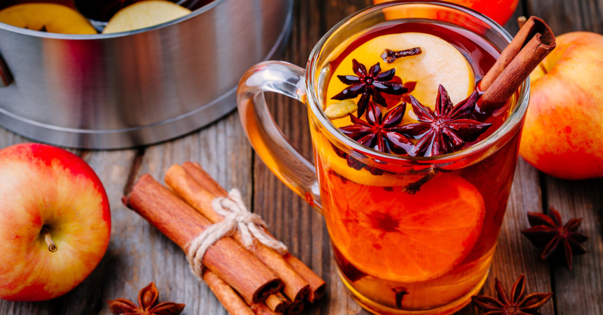 Hot apple cider will warm you up in the winter.