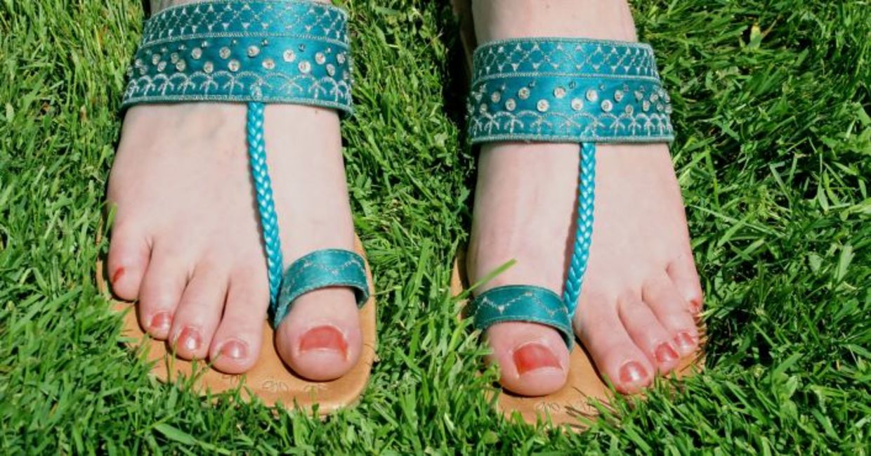 Pretty feet in sandals.