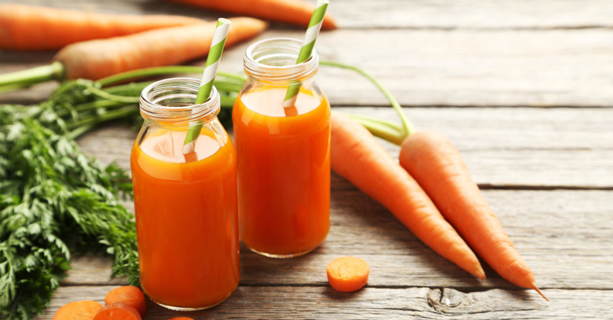Carrot juice is loaded with vitamin A.