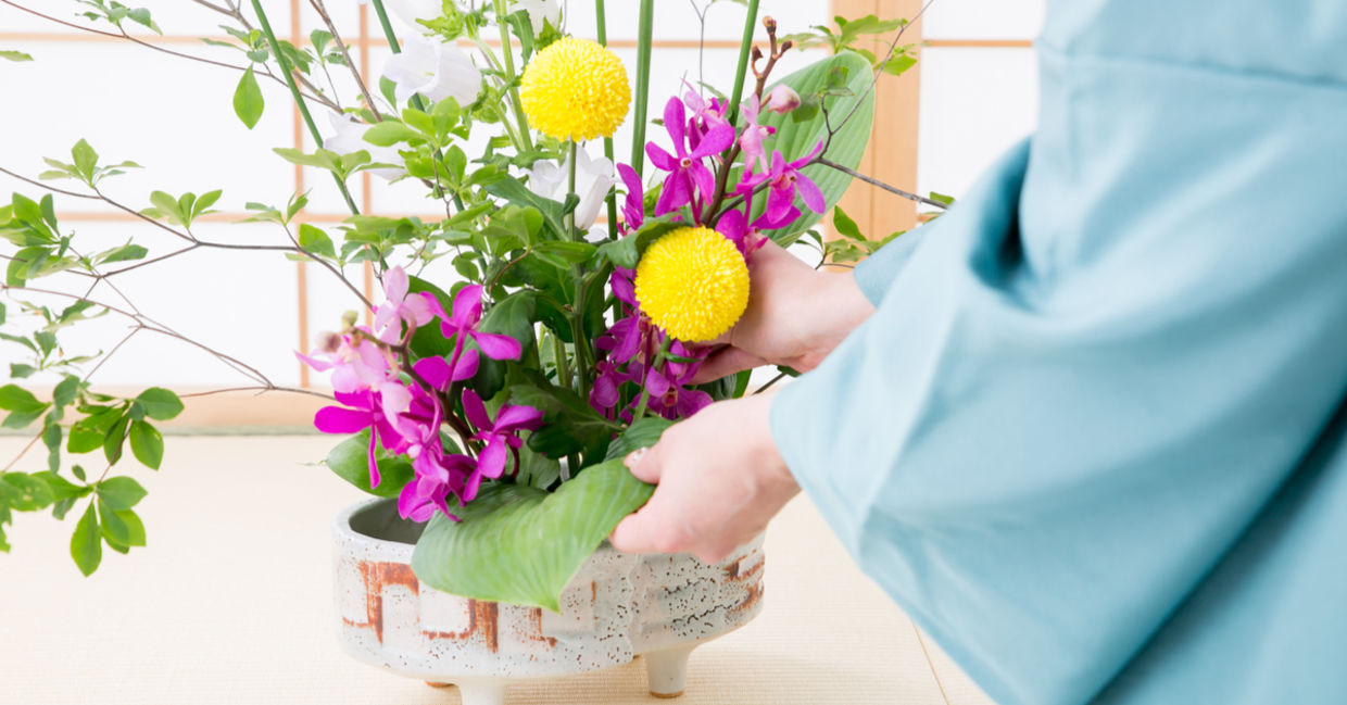Traditional Japanese flower arranging creates inner peace