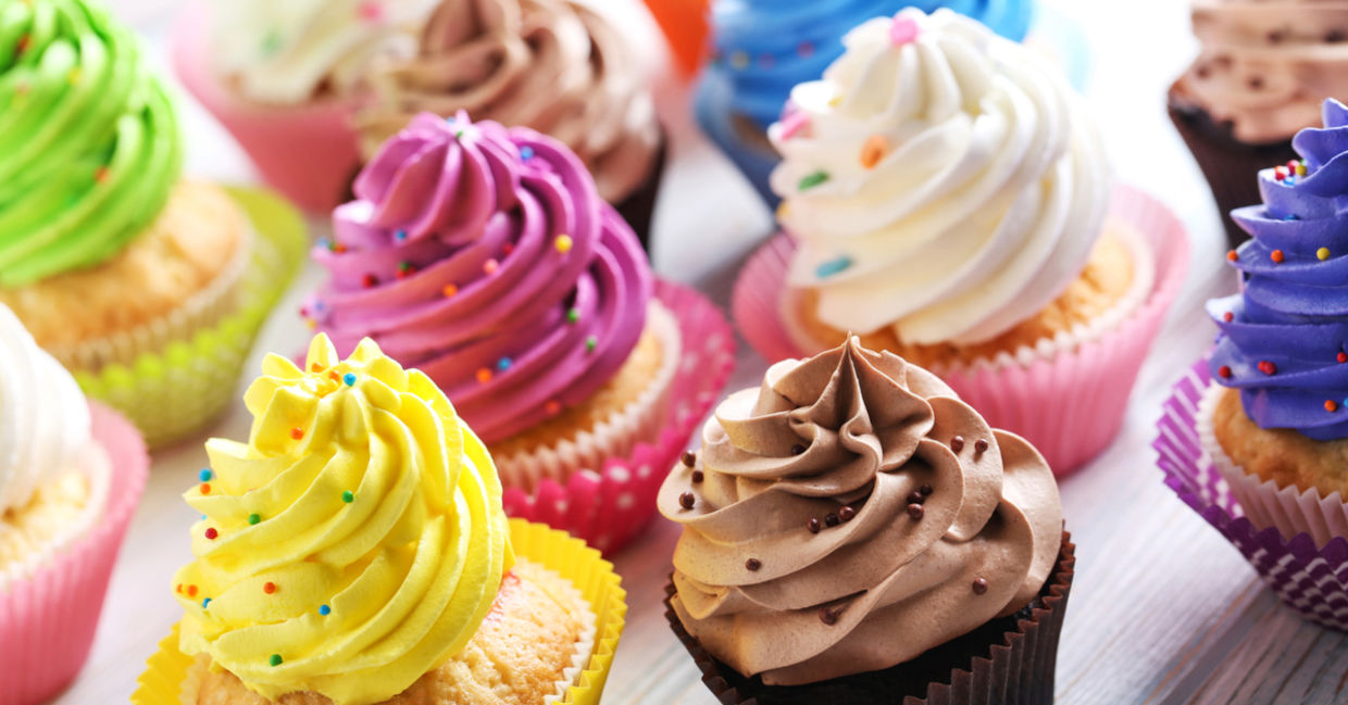 Selection of enticing cupcakes