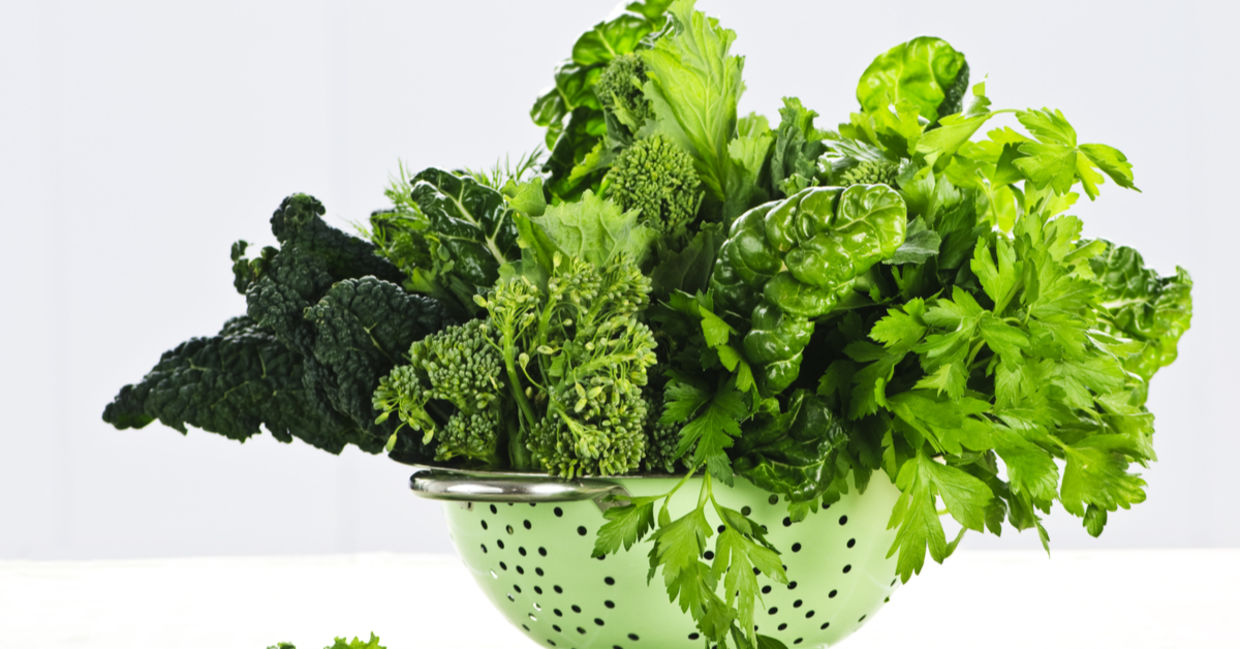 Leafy green superfoods are good for gut health.