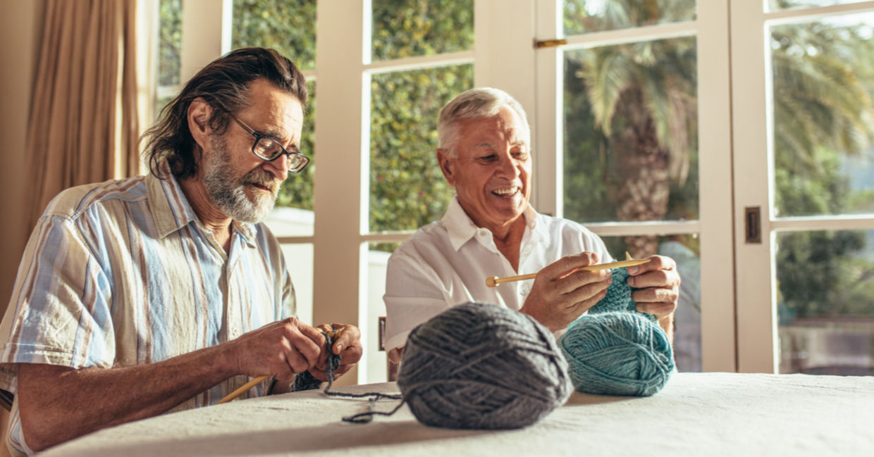 Knitting is good for brain health in older adults.