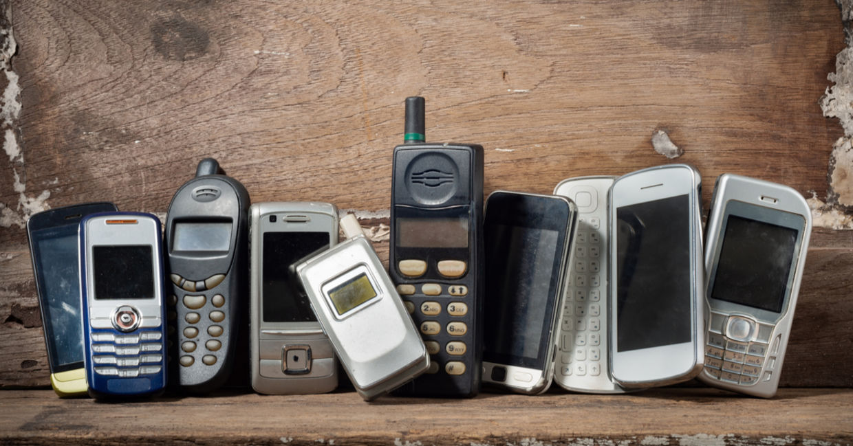 Old cell phones to be recycled.