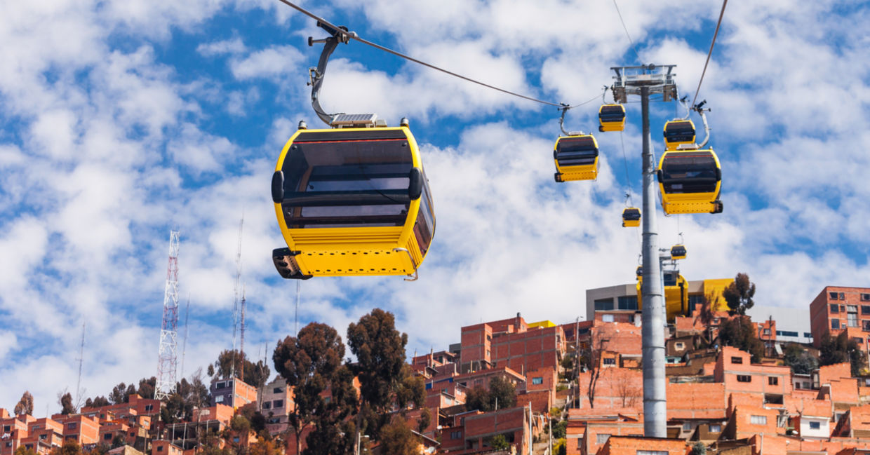 Cable cars in La Paz, Bolivia.