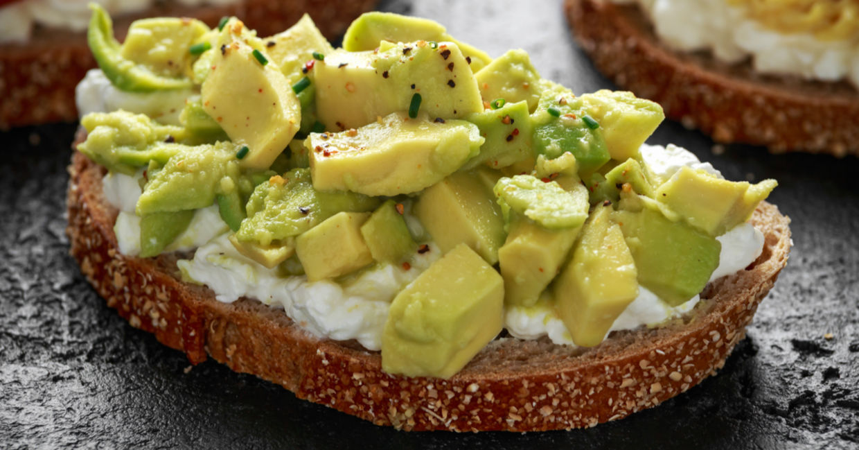 Avocado and cottage cheese toast is full of vitamin K.