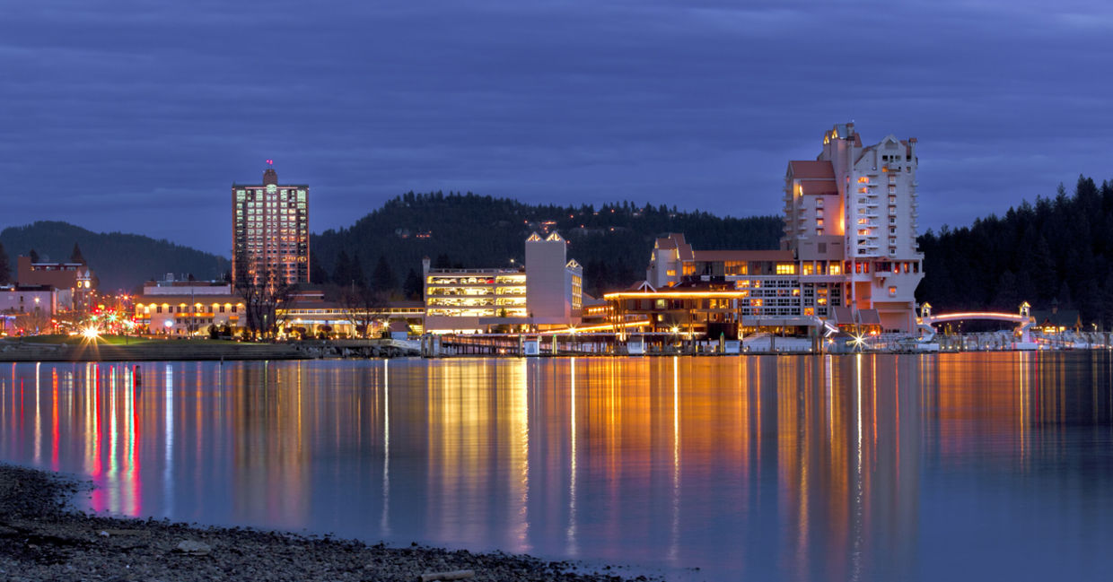 Downtown Coeur d'Alene in the lake region.