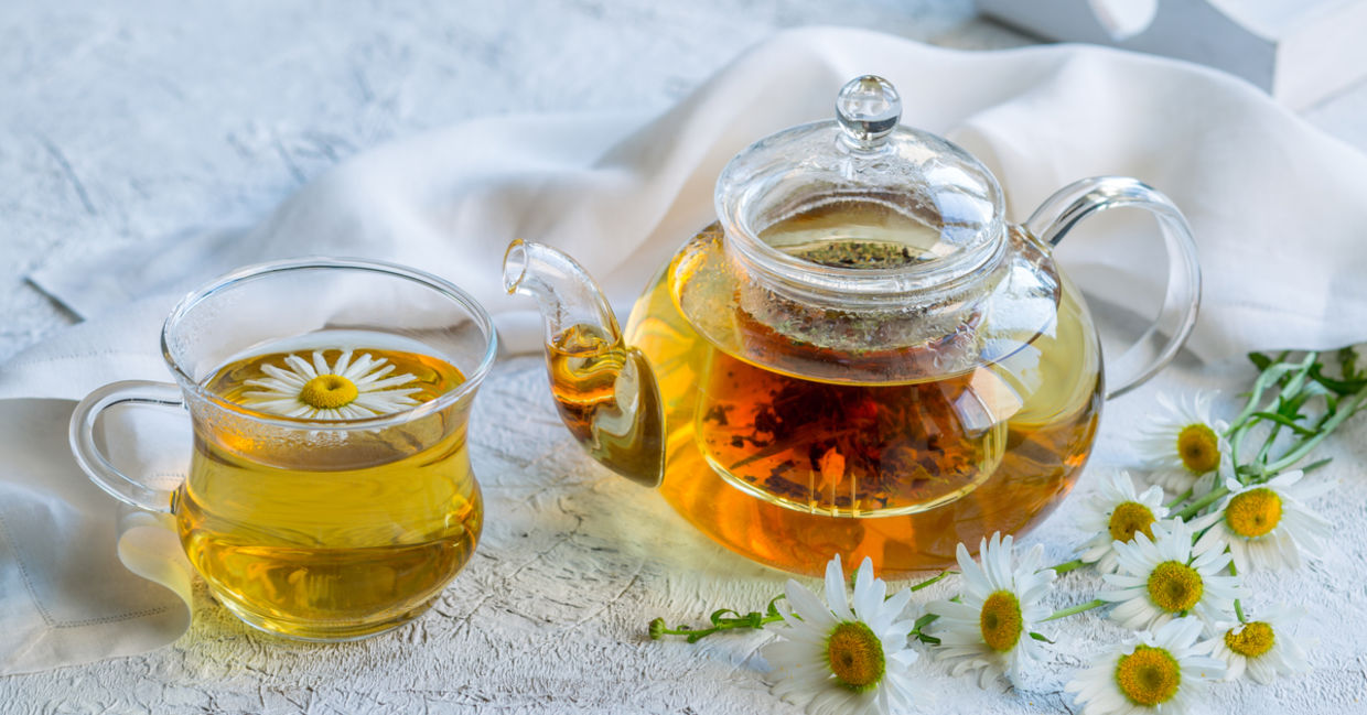 Chamomile tea can calm and heal you.