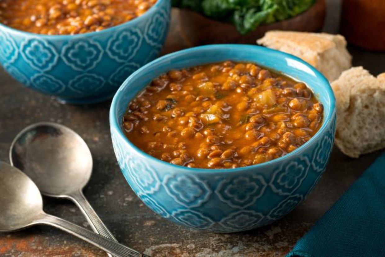 Lentils soup in a bowl