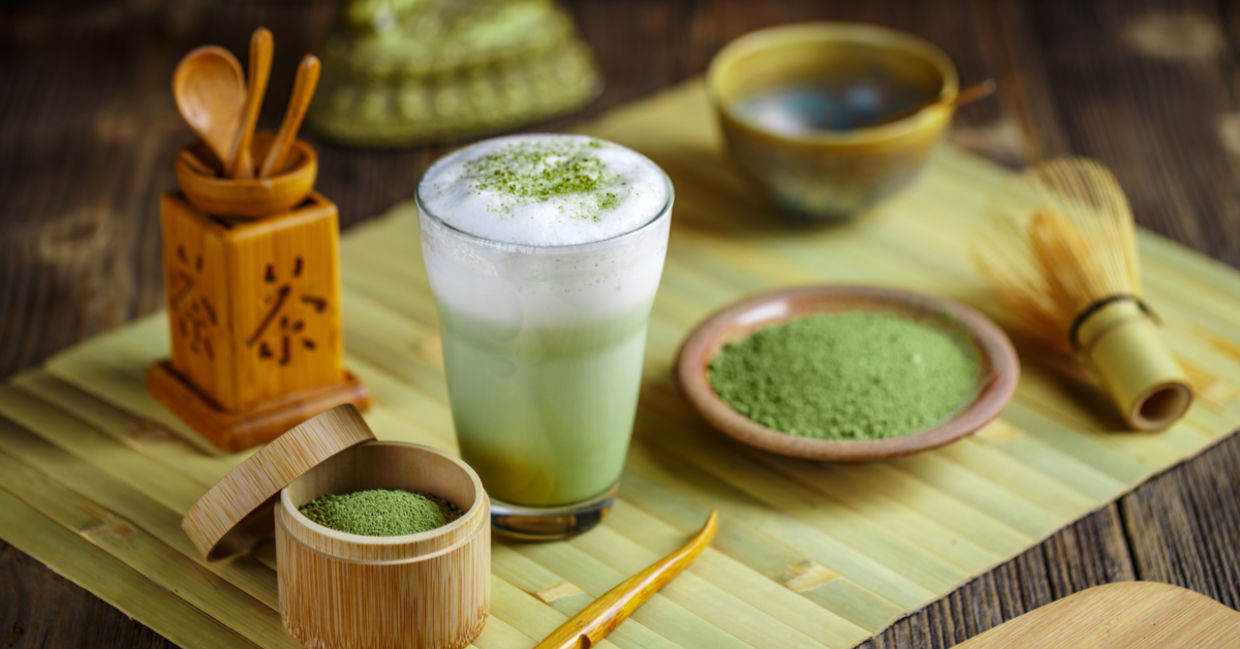 Matcha latte as part of a Japanese tea ceremony.