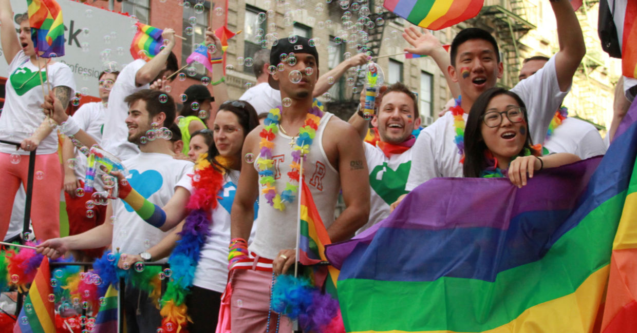 Celebrating Gay Pride in New York City.