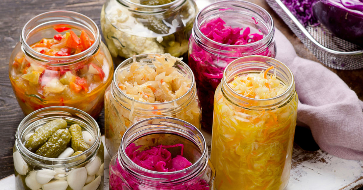 Gut healthy fermented foods.