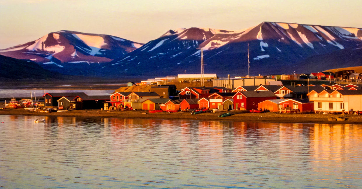 The midnight sun in the Norwegian Arctic.
