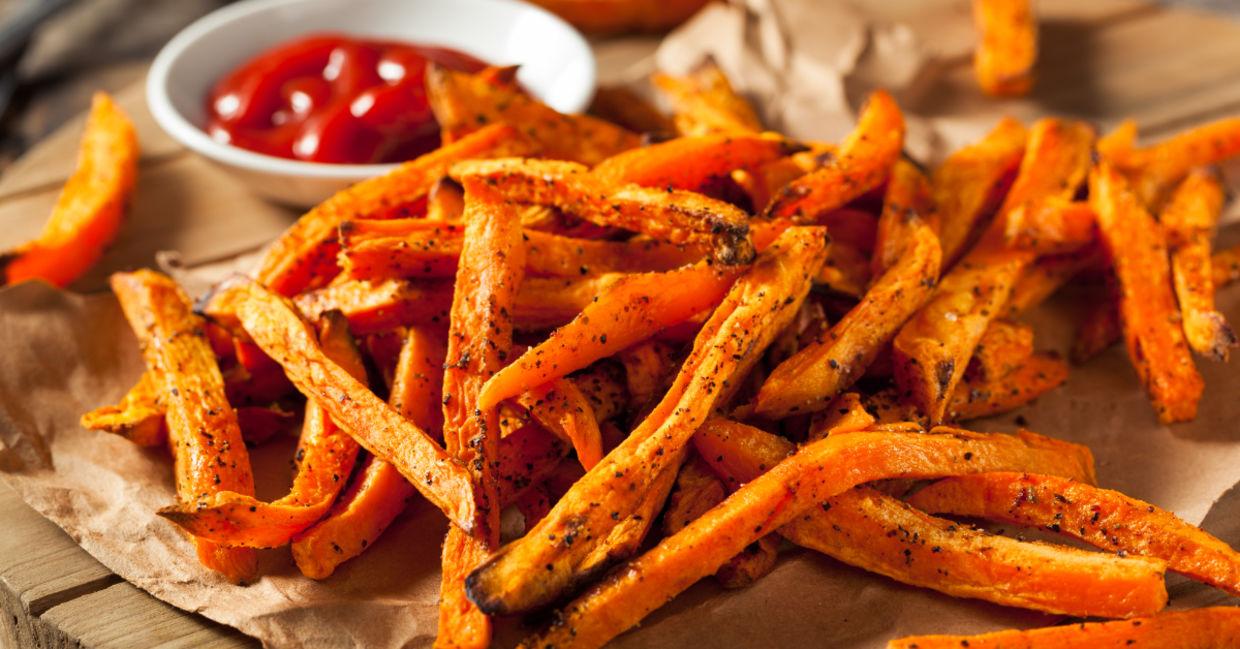 Sweet potato fries have health benefits.